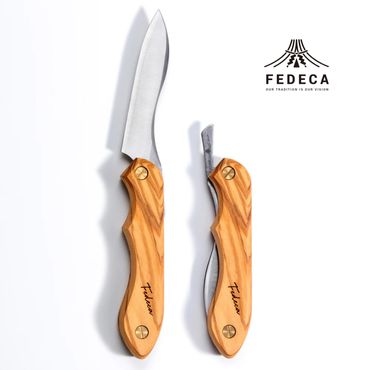 【FEDECA】折畳式料理ナイフ プレーンオリーブ 000957