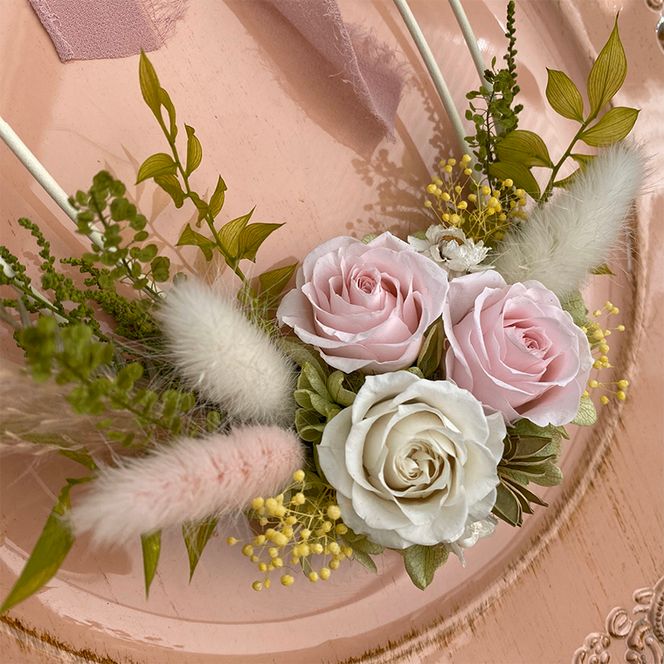 AJ211-1 プリザーブドフラワー　　　　　【プリューム/ピンク】春日部市　　　　　シュガーパイン