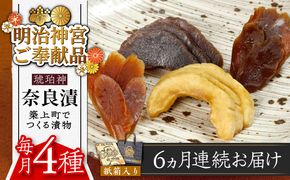 【全6回定期便】【明治神宮ご奉献品】奈良漬 「琥珀漬」730g 紙箱入り 《築上町》【有限会社奈良漬さろん安部】奈良漬 奈良漬け ギフト 贈り物 贈答[ABAE038]