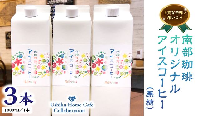 【牛久市限定コラボ】南部珈琲 オリジナル アイス コーヒー 1000ml × 3本セット ＆ Dot.Bagel おまかせ ベーグル 10個 コーヒー 珈琲 無糖 すっきり 自家焙煎 おすすめセット 詰合せ 食べ比べ bagel 冷凍 パン おしゃれ まとめ買い お取り寄せグルメ [DL012us]