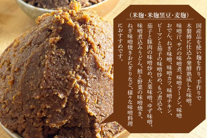 CN001-1　100セット限定！３種味噌セット（米麹、米麹黒豆、麦麹）