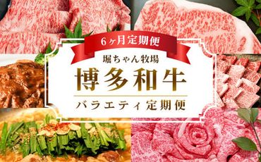 【6ヶ月定期便】 堀ちゃん牧場 博多和牛 バラエティ セット 定期便 牛肉 スライス ステーキ