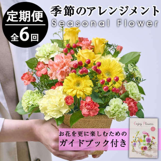 ＜定期便・6回(連続)＞季節のお楽しみフラワーアレンジメント(生花：Sサイズ)花 花束 フラワー ギフト 贈り物 インテリア【FM-6】【フラワーショップまつだ】