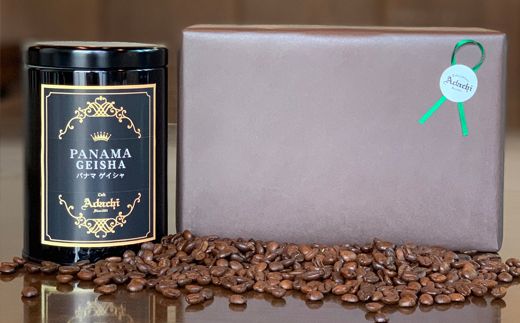 S15-34 カフェ・アダチ 高級缶入りコーヒーギフト ゲイシャの王様 パナマ・ゲイシャ 100g