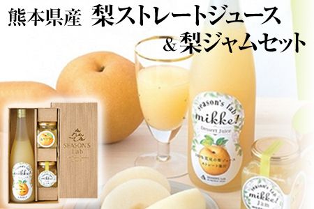 熊本県産梨ストレートジュース&梨ジャムセット あなた本舗[30日以内に出荷予定(土日祝除く)]---sn_anatanasi_30d_r7_18000_720ml---