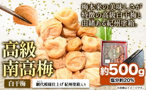 高級南高梅 白干梅 500g 網代模様仕上紀州塗箱入り 澤株式会社《90日以内に出荷予定(土日祝除く)》和歌山県 日高町 梅干し 白干梅 紀州南高梅 紀州塗 送料無料---wsh_swa5_90d_24_14000_500g_d---