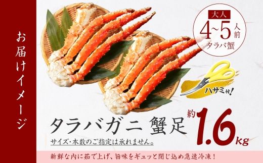 【年内配送 12月21日まで受付】3184. タラバガニ足 800g×2 1.6kg 食べ方ガイド・専用ハサミ付 カニ 蟹 ボイル 送料無料  北海道 弟子屈町