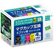 エコリカ【エプソン用】 MUG-4CL互換リサイクルインク 4色パック（型番：ECI-EMUG-4P） epson リサイクル インク 互換インク カートリッジ インクカートリッジ カラー オフィス用品 プリンター インク 山梨県 富士川町