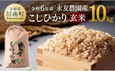 【令和6年産】永友農園産「こしひかり（玄米）」10kg（10kg×1袋）【 米 お米 精米 国産 宮崎県産 コシヒカリ 玄米 】[D10606]