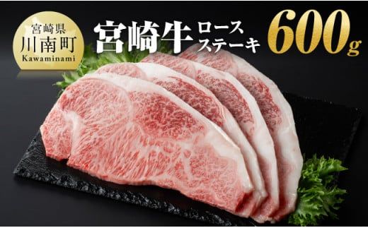 宮崎牛 ロース ステーキ 600g [ 肉 牛肉 A4〜A5等級 宮崎牛 日本ハム BBQ ロースステーキ 焼肉 ] [E11001]