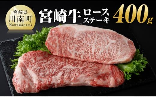 宮崎牛 ロース ステーキ 400g [ 肉 牛肉 A4〜A5等級 宮崎牛 BBQ アウトドア ロースステーキ 焼肉 ] [E11002]