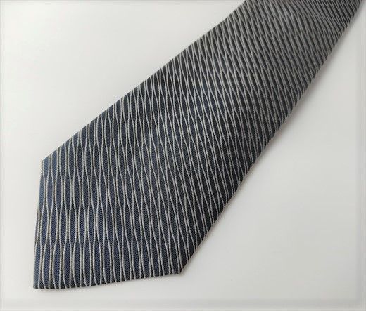郡内織物「富士桜工房」シルクネクタイ『立涌』納戸 FAA1028