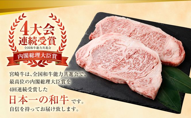 ＜特選宮崎牛ロースステーキ 1kg＋ブランドポーク100g×5枚＞2025年2月より順次出荷します【c057_hn_x4】