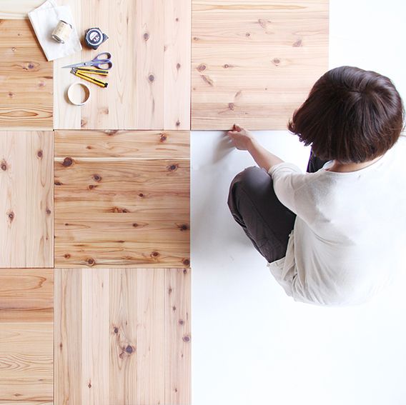 ユカハリ・タイル すぎ 無塗装 ウッドカーペット M-mm-A03A