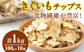 【36708】食物繊維が豊富！きくいもチップス(100g×10袋)【村山製油】