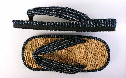 七島イで編んだ下駄風雪駄（男性用2Lサイズ）_29214A