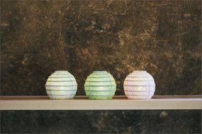 【小嶋庵　京提灯】ちび丸提灯×3個セット・Sサイズ(卓上丸型・直径9cm程度)　KJ00003