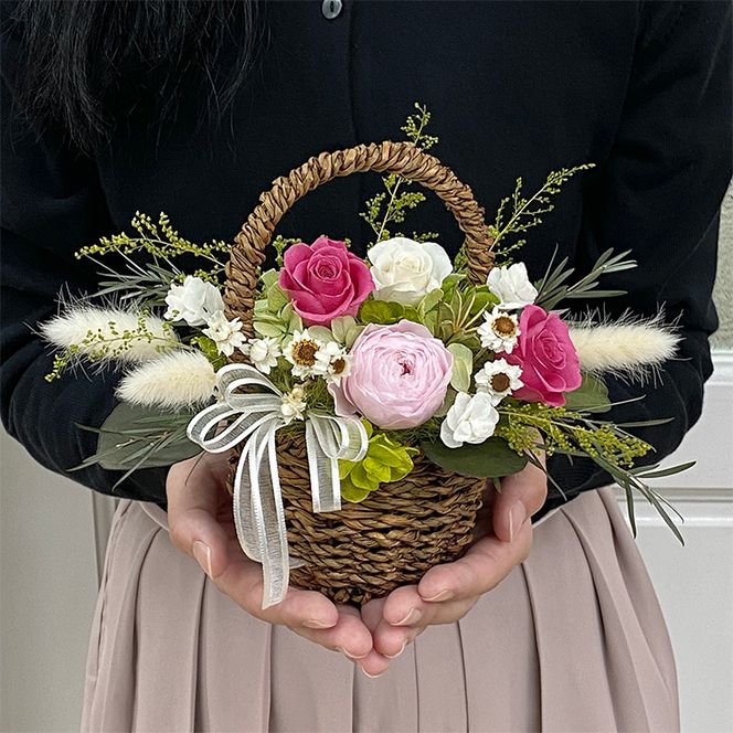 AJ034-1 プリザーブドフラワー　コロレ　ピンク　春日部市　シュガーパイン