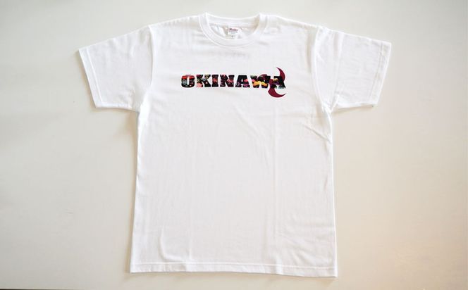 親子でお揃い！ペアルック「OKINAWA」ロゴTシャツ　ホワイトセット