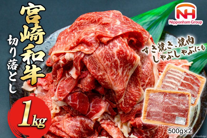 訳あり 牛肉 宮崎県産 和牛 切り落とし 500g×2p 計1kg [日本ハムマーケティング 宮崎県 日向市 452060542] 肉 牛 黒毛和牛 精肉 冷凍