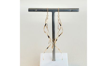 K18 イエローゴールド 地金 揺れる ピアス 保証書付 SNO-1948 SWAD009