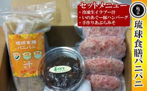 【琉球食膳パニパニ】冷凍生イラブー汁・いのあぐー豚ハンバーグ・手作りあぶらみそセット