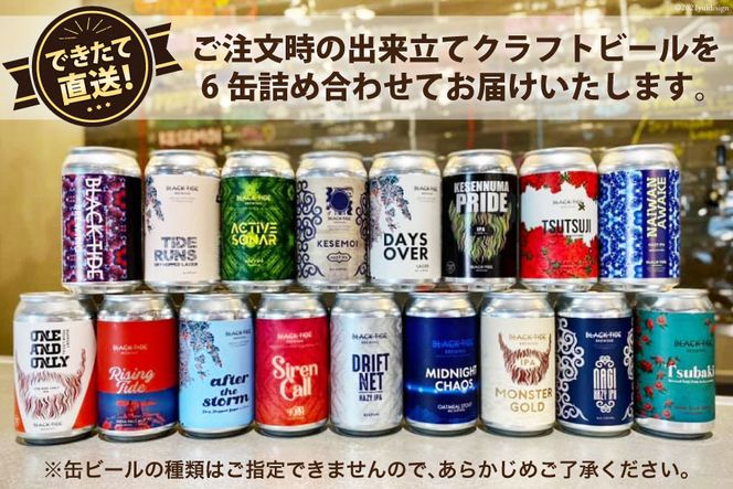 【できたて直送！】クラフトビール6缶セット＜BLACK TIDE BREWING＞【宮城県気仙沼市】 [20561304]