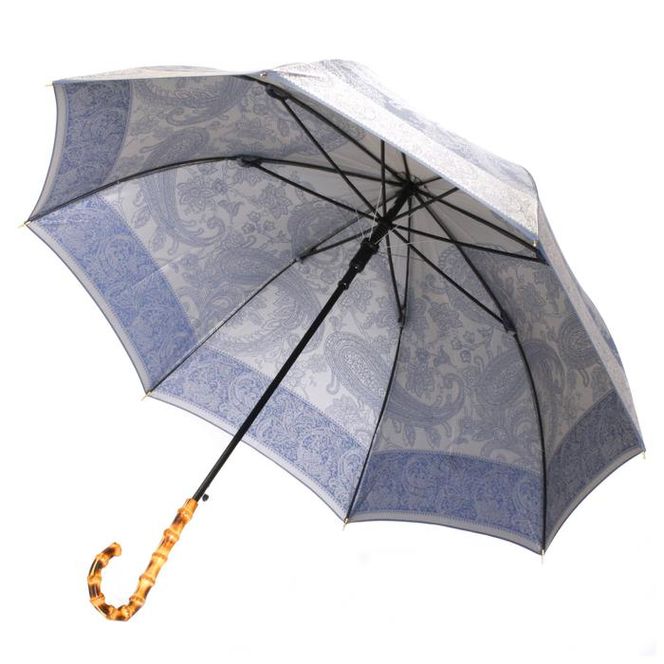 槙田商店【晴雨兼用】長傘 kirie ペイズリー:ミステリアスブルー FAA5044