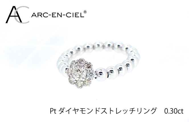 J027-4 ARC-EN-CIEL プラチナ ダイヤリング（計0.3ct）【鑑別書付き ジュエリー プレゼント ギフト ファッション アクセサリー 贈り物 贈答 お祝い 記念日】