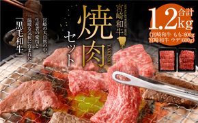 ＜宮崎和牛焼肉セット計1.2kg＞2025年2月より順次出荷します【c438_hn_x2】