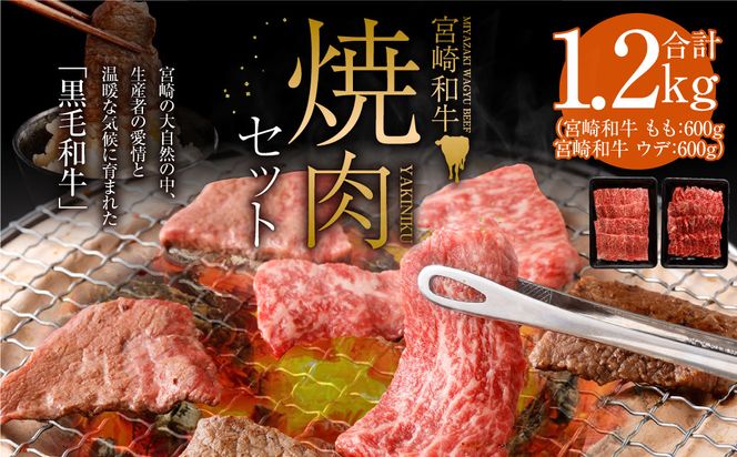 ＜宮崎和牛焼肉セット計1.2kg＞2か月以内に順次出荷します【c438_hn_x2】