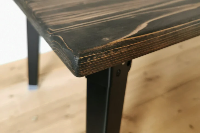 無垢材 折りたたみローテーブル ダークブラウン（圧着タイプ）｜新星