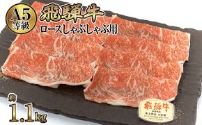 店主こだわり雌牛 飛騨牛A5等級　ロースしゃぶしゃぶ用　約1.1kg [No.084]