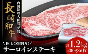 【極上の霜降り！】 長崎 和牛 サーロイン ステーキ 200g×3枚×2セット 計1.2kg / 肉厚 牛肉 贅沢 ジューシー 牛 ステーキ肉 / 南島原市 / ながいけ[SCH050]