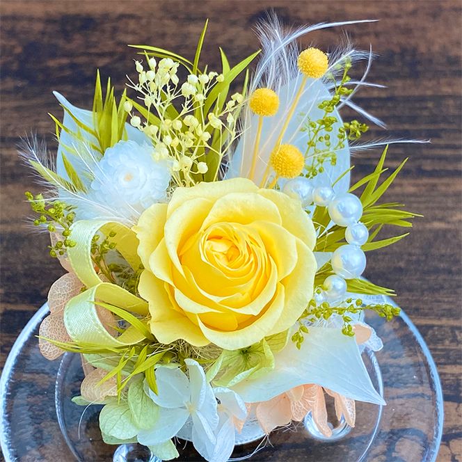 AJ217-1 プリザーブドフラワー　　　　　【エンジェル/イエロー】春日部市　　　　　シュガーパイン