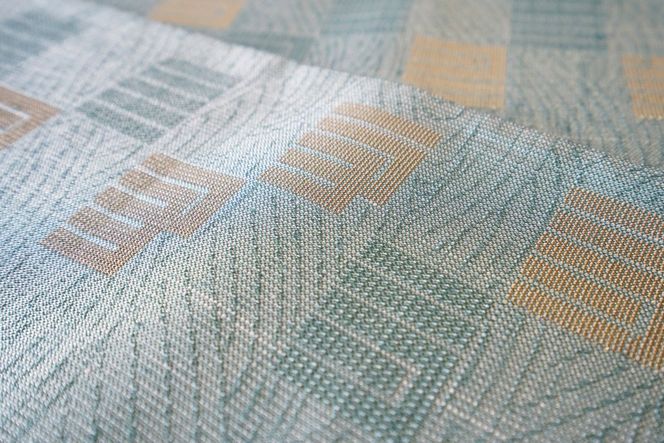 丹後帯 半幅帯「源氏香」（緑がかった水） FY00056