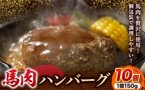 馬肉 ハンバーグ 150g × 10個 長洲501《30日以内に出荷予定(土日祝除く)》 熊本県 長洲町 肉 馬肉 ハンバーグ 惣菜 小分け 送料無料---sn_fskbhnbg_30d_24_13000_1500g---