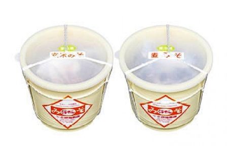 麦みそ・玄米みそセット(各1.5kg樽、箱入り)｜味噌 調味料 産地直送 グルメ ギフト  [0343]