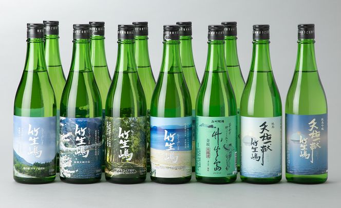 【I-627】吉田酒造　高島市マキノ町ラベル 竹生嶋・金紋 竹生嶋 本醸造・純米 天佑一献 竹生嶋・純米吟醸 天佑一献 竹生嶋　720ml×12本【高島屋選定品】