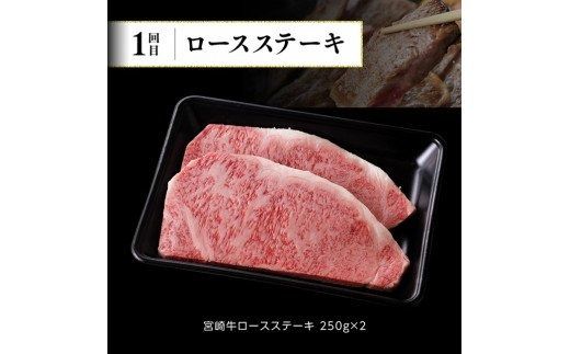 【定期便】宮崎牛６ヶ月定期便Ｂ【肉 牛肉 国産 黒毛和牛 肉質等級4等級以上 4等級 5等級 ミヤチク ステーキ 焼肉 全６回 定期便 】[D00683t6]