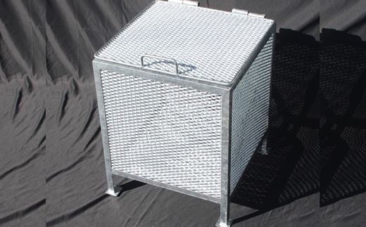 121-1257-06 金属加工のプロがつくる「屋外用のゴミ箱」(縦50cm×横50cm×高さ60cm)