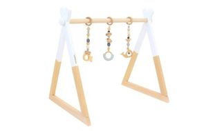 NA-6 HOPPL（ホップル）　ベビージムセット（ホワイト）・ハンギングトイ（ブルー）