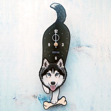 シベリアンハスキー-犬の振り子時計 C-CD-154A