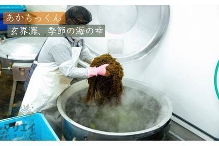 【定期便／年12回／毎月お届け】宗像のアカモク「あかもっくん」480g(80g×6個)【マサエイ水産加工】_HB0050