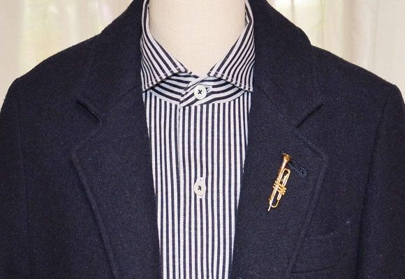 K18　トランペットブローチ　BO-6