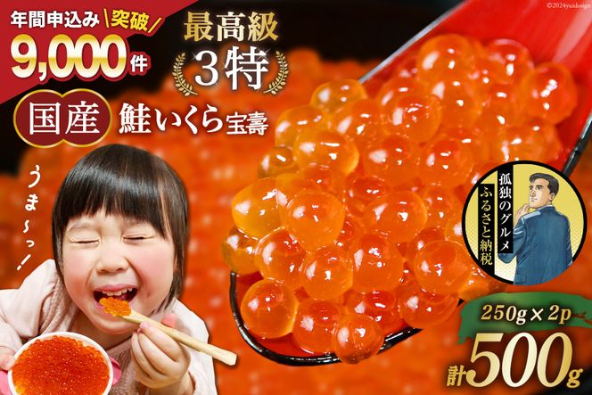 【孤独のグルメ コラボ★五郎大絶賛】最高級3特 国産 味付 いくら 宝壽 醤油漬 500g イクラ 海鮮 魚介類 醤油 ふるさと納税 ふるさとのうぜい ふるさと[かわむら家 宮城県 気仙沼市 20564368_CF02]