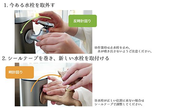 二口万能胴長水栓（スズメ・鋳肌） [No.789]