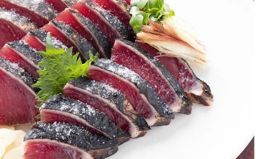 R5-987．家(うち)に来る“高知”藁焼きカツオ四万十ぶしゅかん塩タタキ1節(約350ｇ)セット(約3人前)