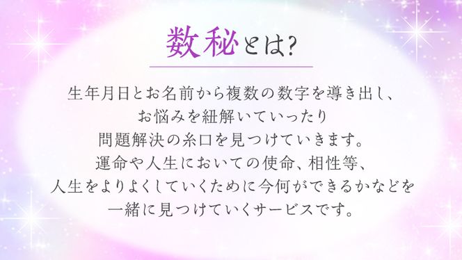 ≪チケット≫数秘体験30分＊1名 [CT048ci]