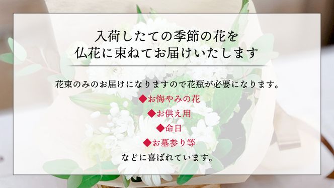 【 定期便 12ヶ月 】《 仏花 》 お供え用 花束 Mサイズ 1対（2束入り） 花 生花 月命日 墓前 お墓参り [CT098ci]